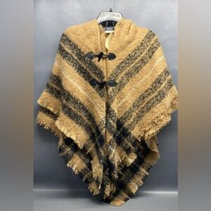 NWT St. John's Bay Tan and Black Poncho